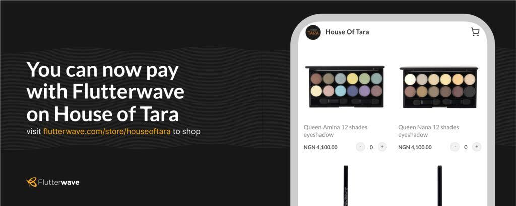 pay with flutterwave on house of tara's website